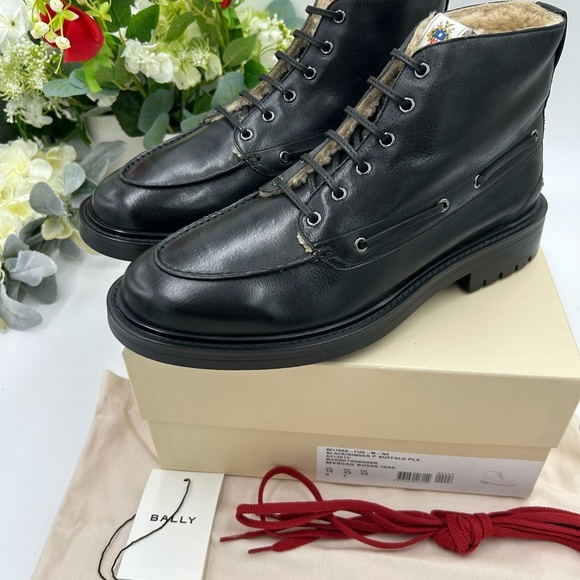 Men\'s BALLY PAPHOS fur lined ankle boots size 10 made in Italy main image 4